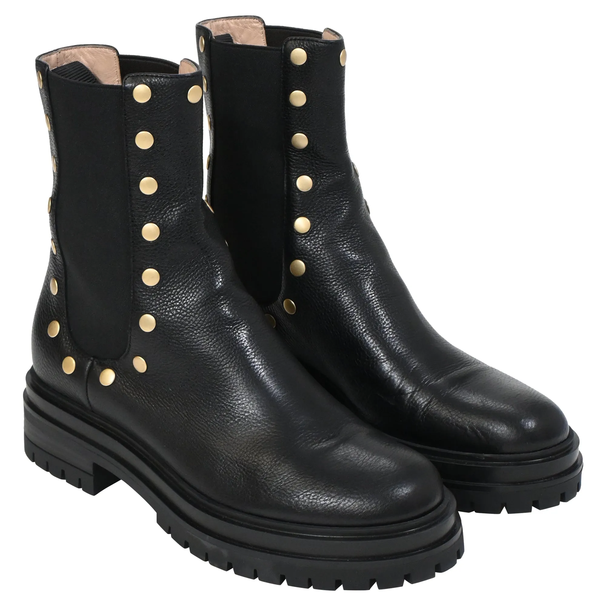 Gianvito Rossi Flair Stud Boots in Black Leather