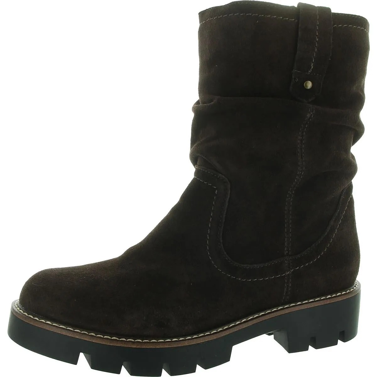 Glean Womens Suede Block Heel Ankle Boots