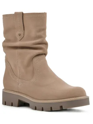 Glean Womens Suede Block Heel Ankle Boots