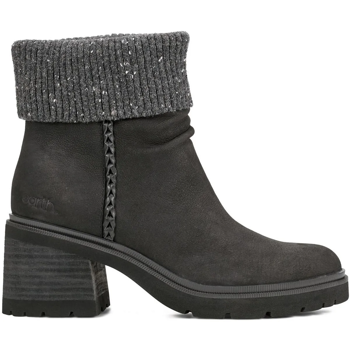 Gresa Womens Block Heel Faux Fur Booties