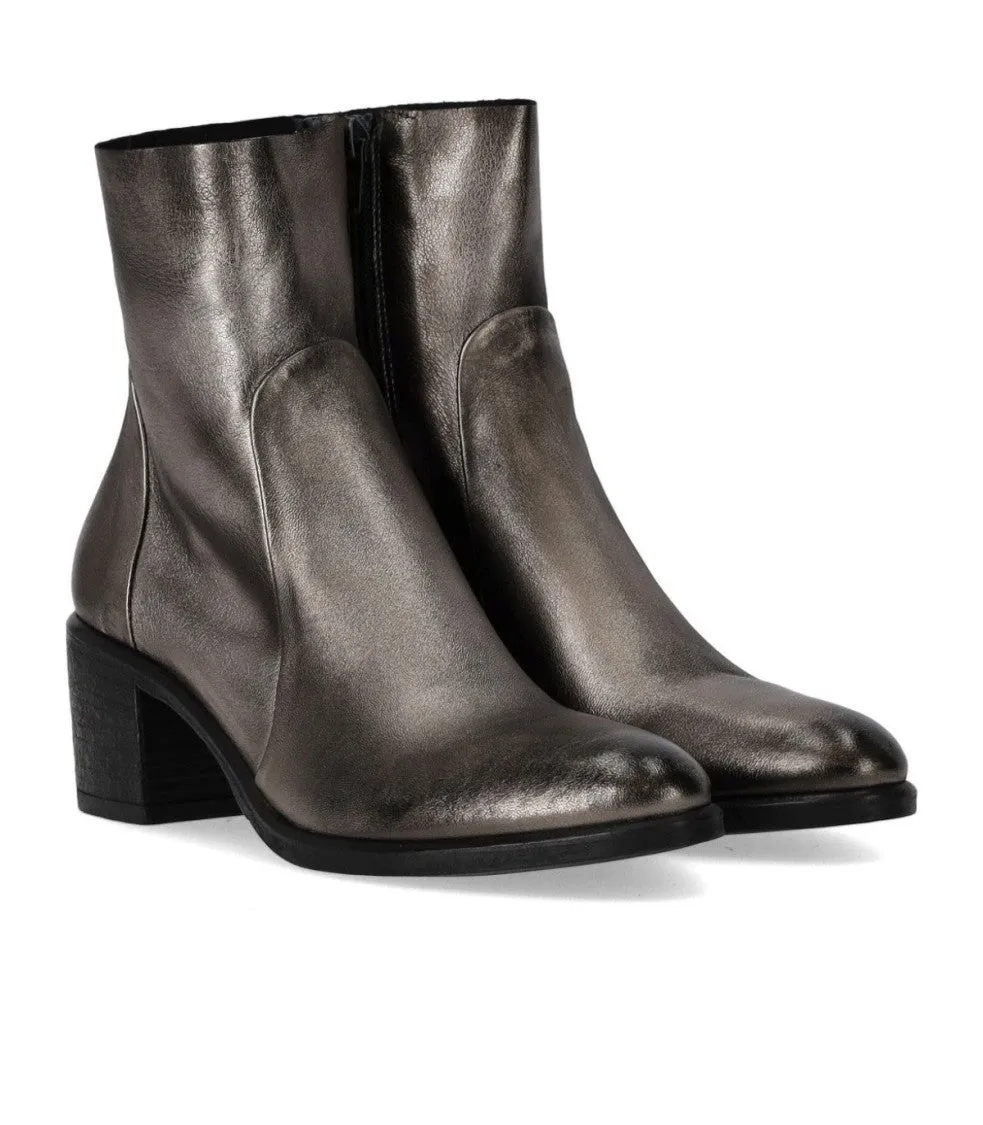 Grey Heeled Ankle Boot