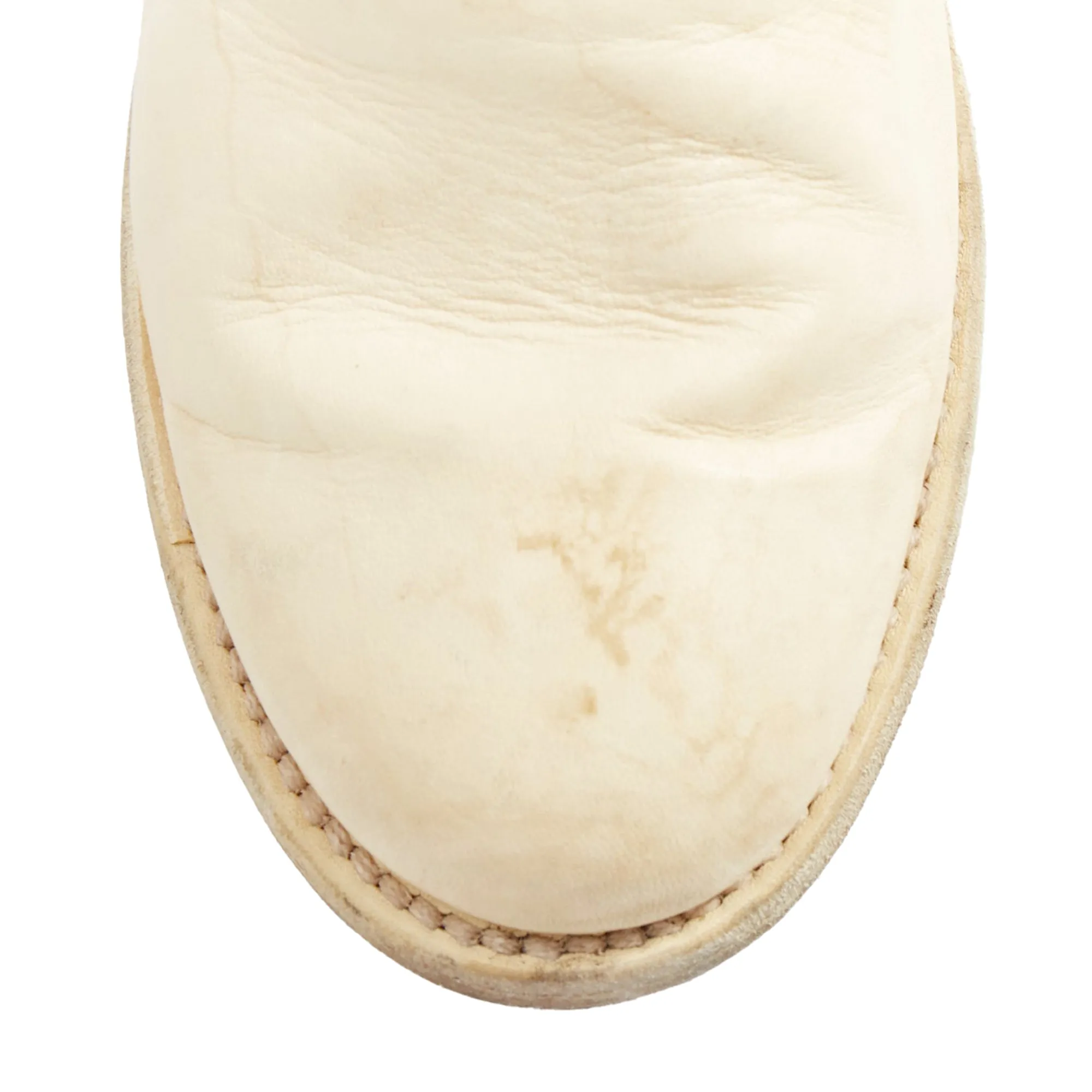 Guidi cream full grain leather front zip combat boots