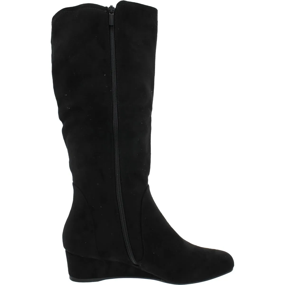 Gurtha Womens Microsuede Wide Calf Knee-High Boots