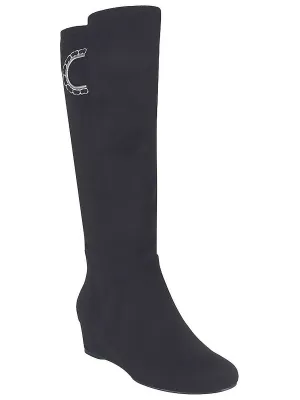Gurtha Womens Microsuede Wide Calf Knee-High Boots