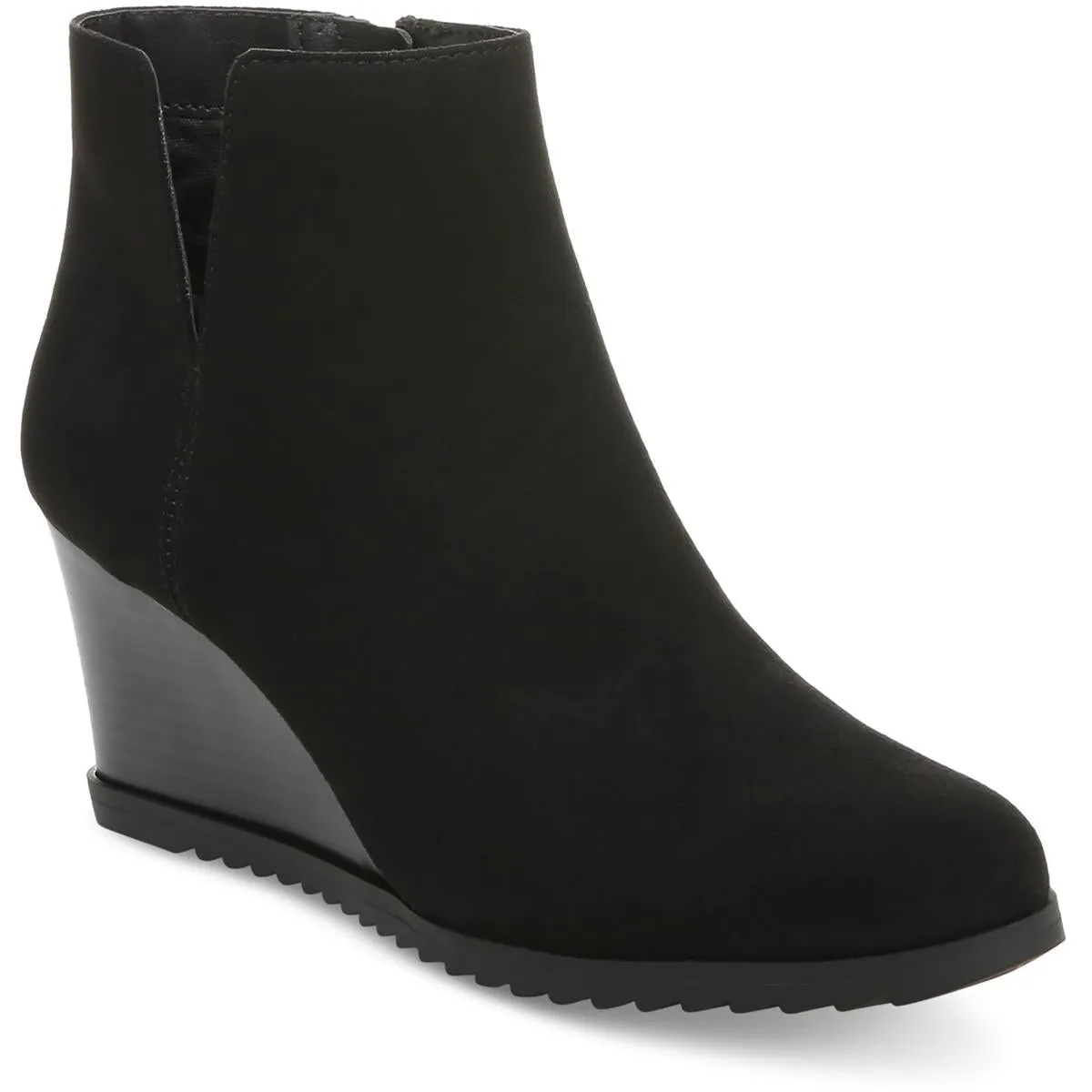 Haidynn Womens Faux Suede Cut Out Booties