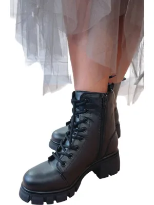 High Street Combat Boot In Black