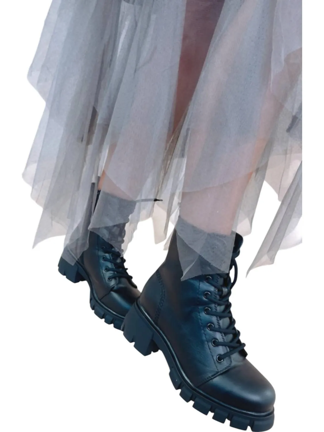 High Street Combat Boot In Black