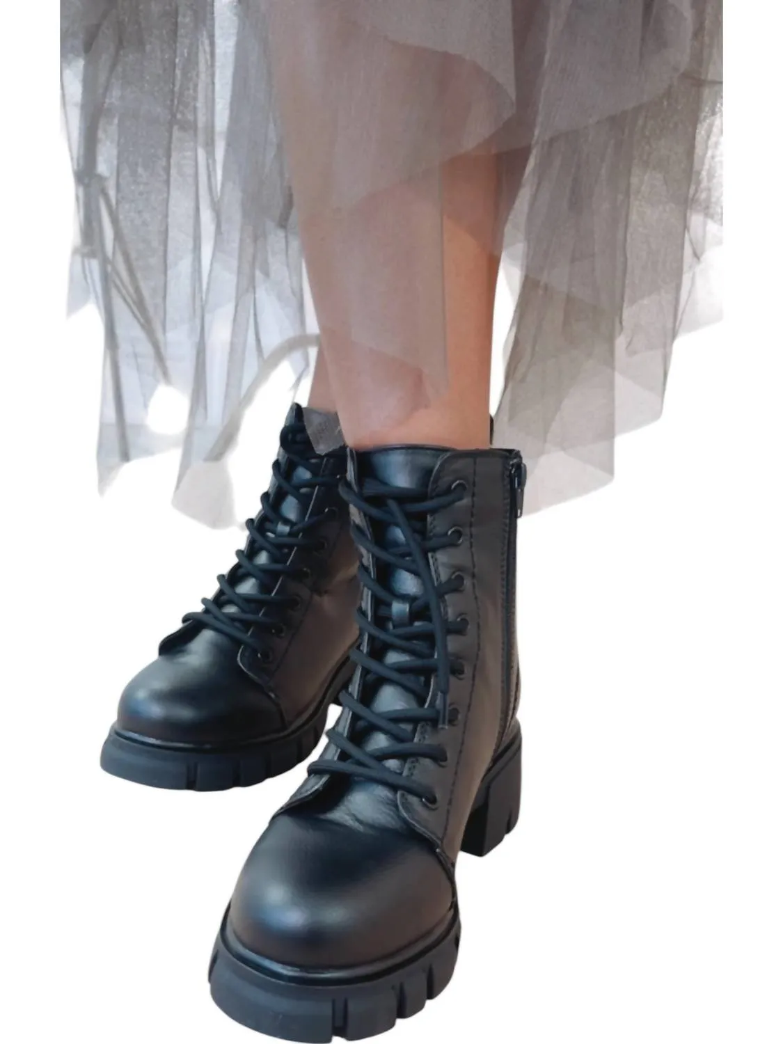 High Street Combat Boot In Black