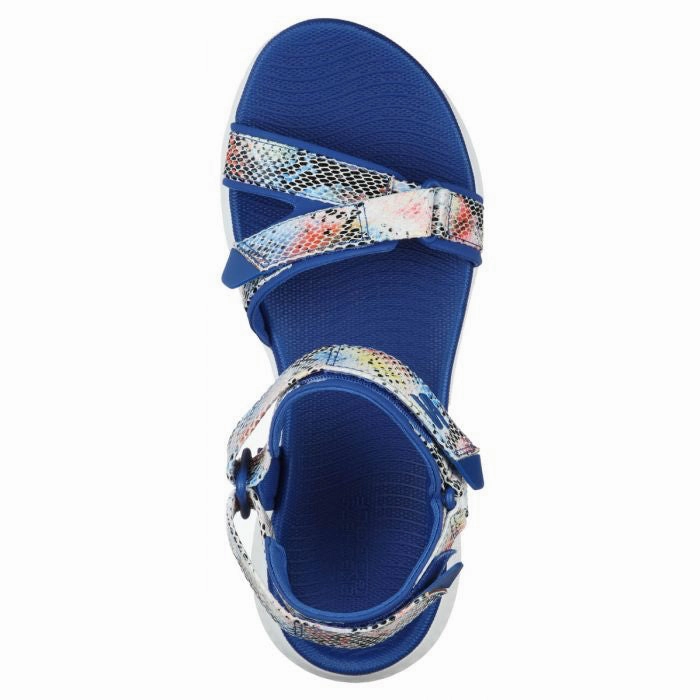 Back Slot New Skechers GO GOLF 600 Charm Sandals - Blue Multi. MSP$70