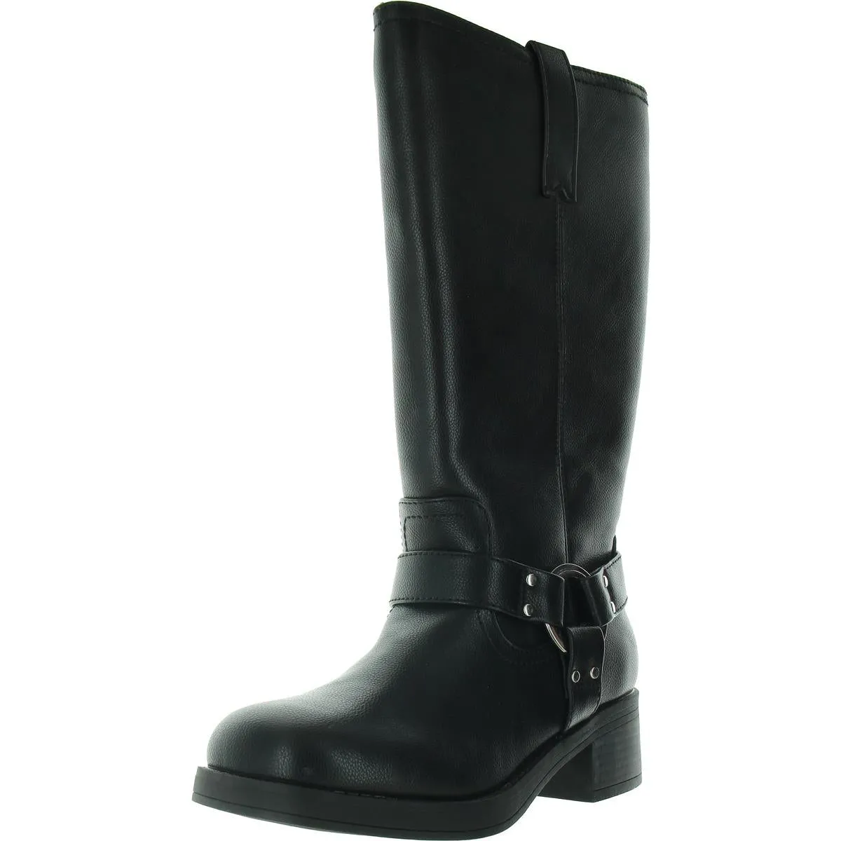 Huncho Tall Womens Solid Faux Leather Knee-High Boots
