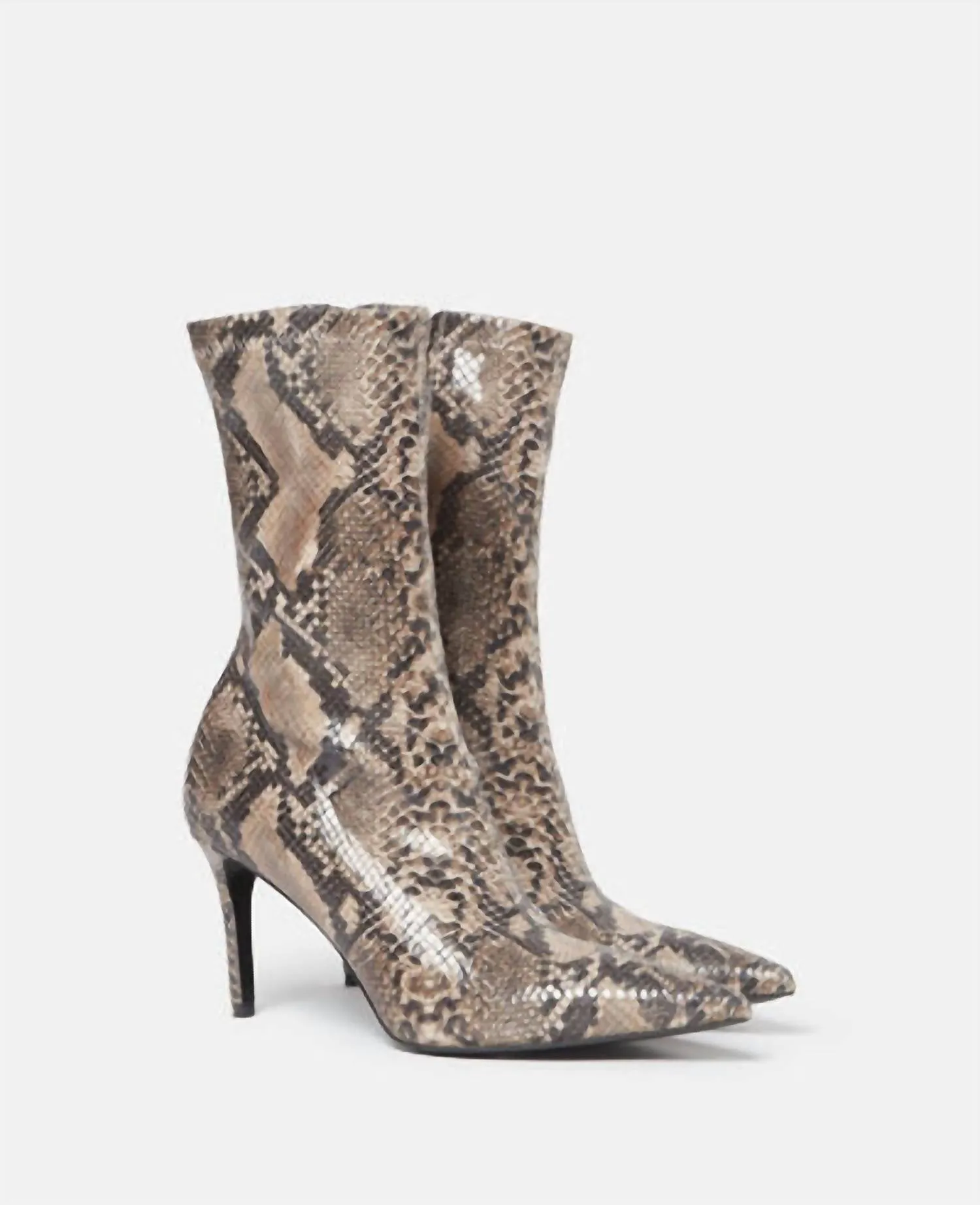 Iconic Python Print Ankle Boot In Coffee