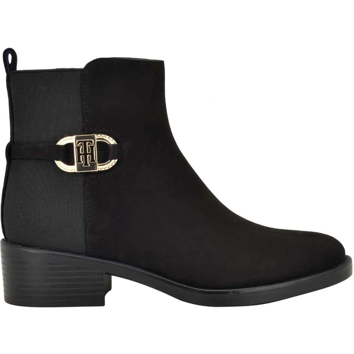 Imiera Womens Faux Suede Mixed Media Ankle Boots