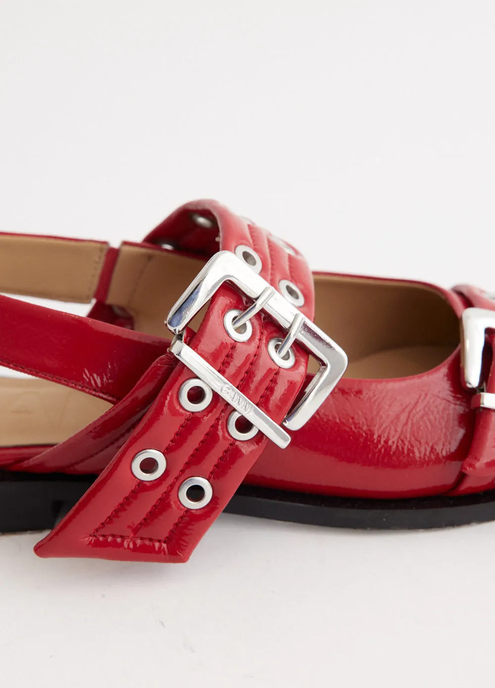 Travel-Friendly Chunky Buckle Ballerinas
