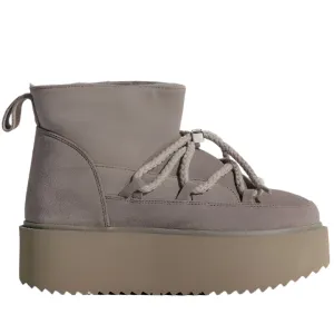 INUIKII LOW PLATFORM GREY BOOTS