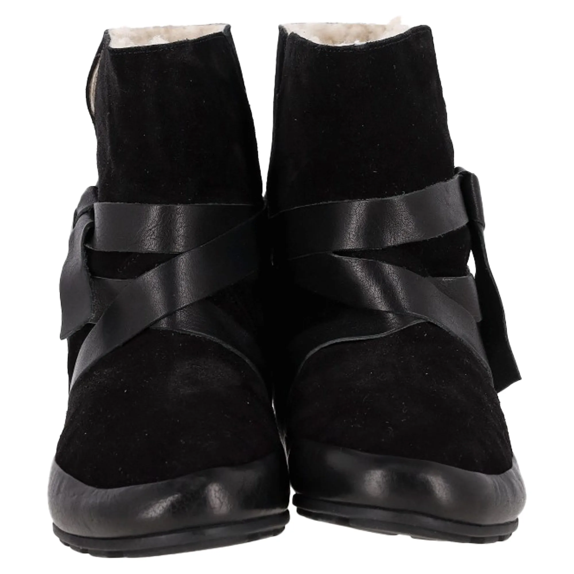 Isabel Marant Etoile Sheared Snow Boots in Black Suede