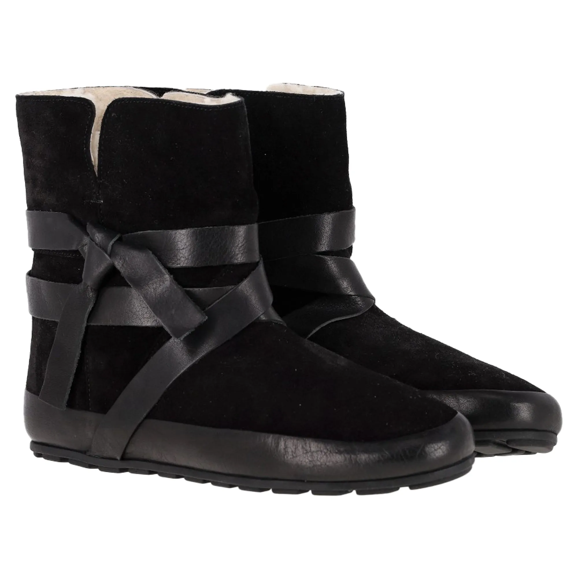 Isabel Marant Etoile Sheared Snow Boots in Black Suede