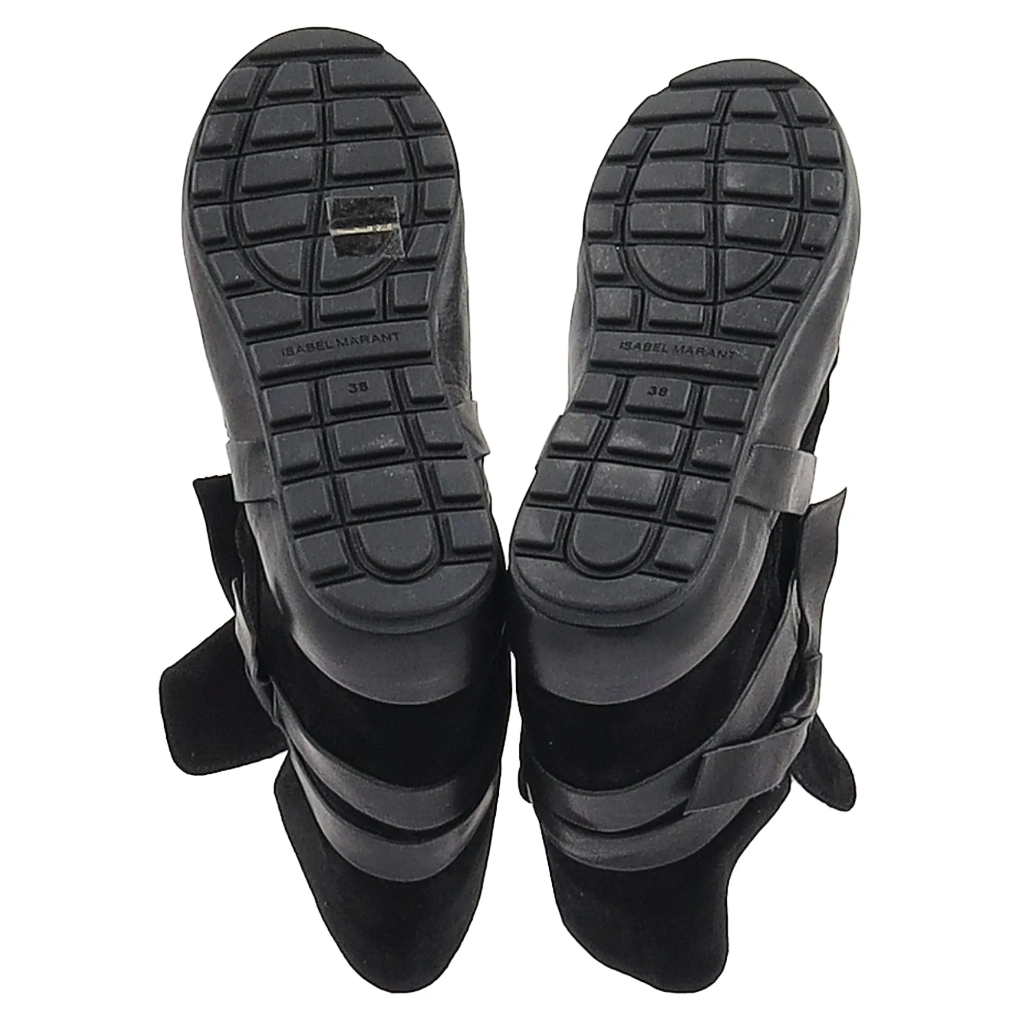 Isabel Marant Etoile Sheared Snow Boots in Black Suede