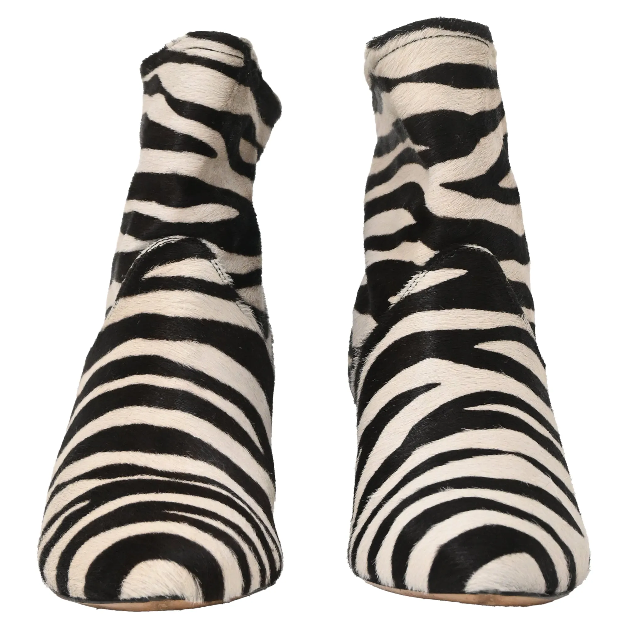 Isabel Marant Zebra Ankle Boots In Animal Print Ponyhair