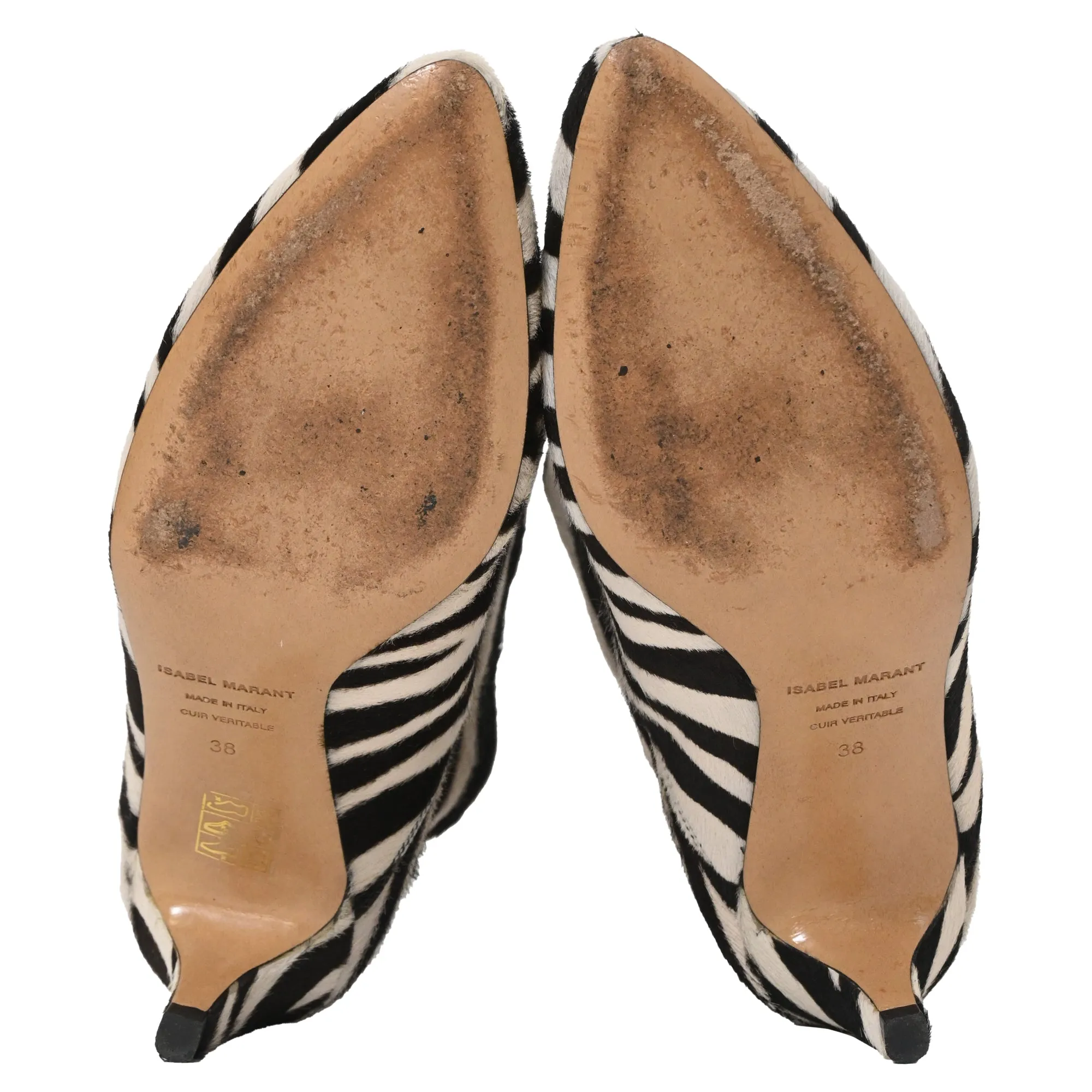 Isabel Marant Zebra Ankle Boots In Animal Print Ponyhair