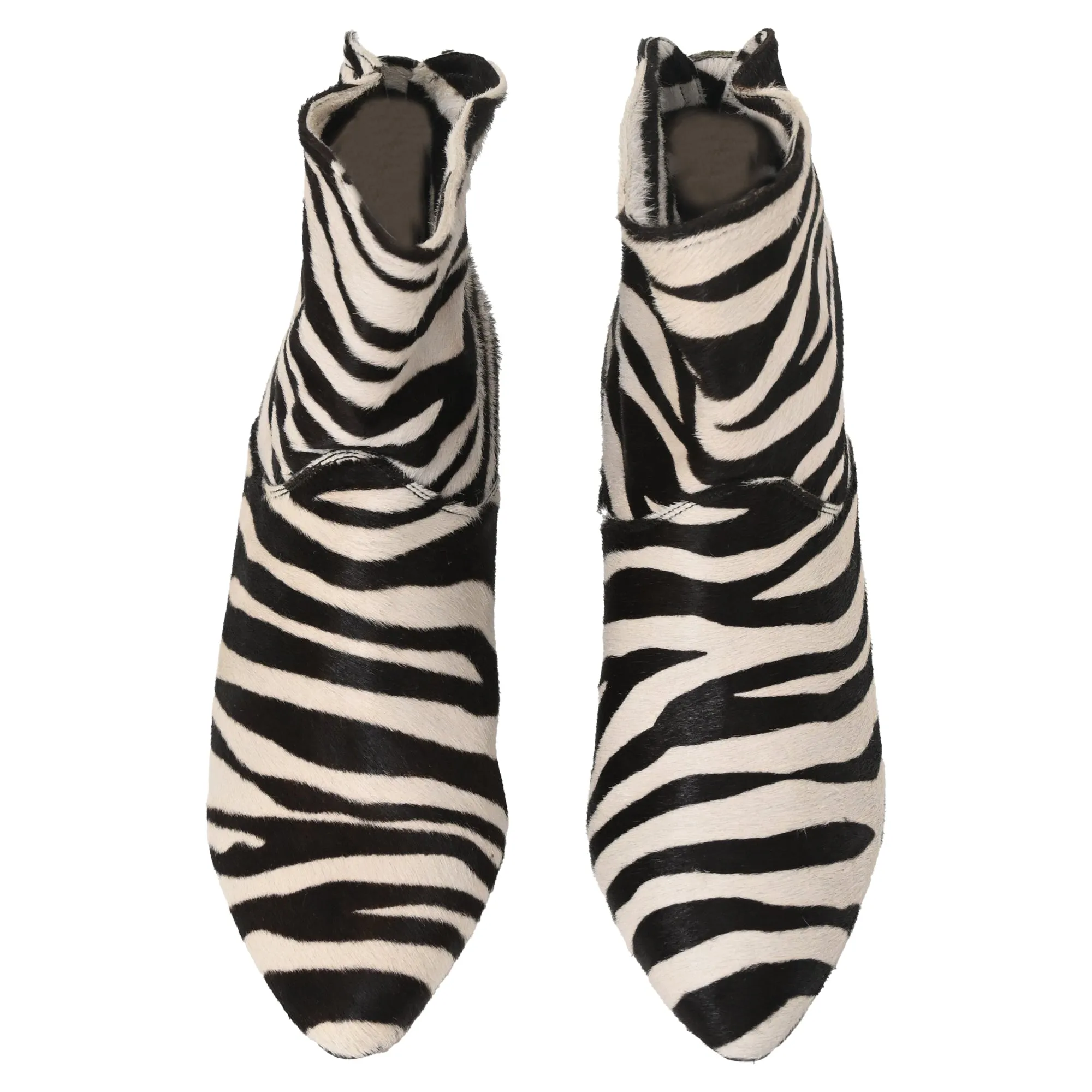 Isabel Marant Zebra Ankle Boots In Animal Print Ponyhair