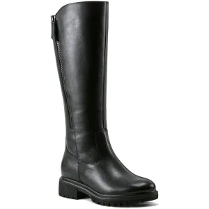 Ivette Womens Zipper Leather Knee-High Boots