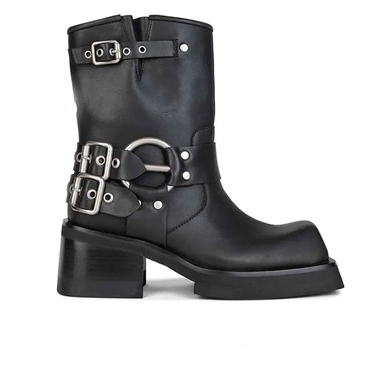 JEFFREY CAMPBELL STUBBORN BLACK BOOTS