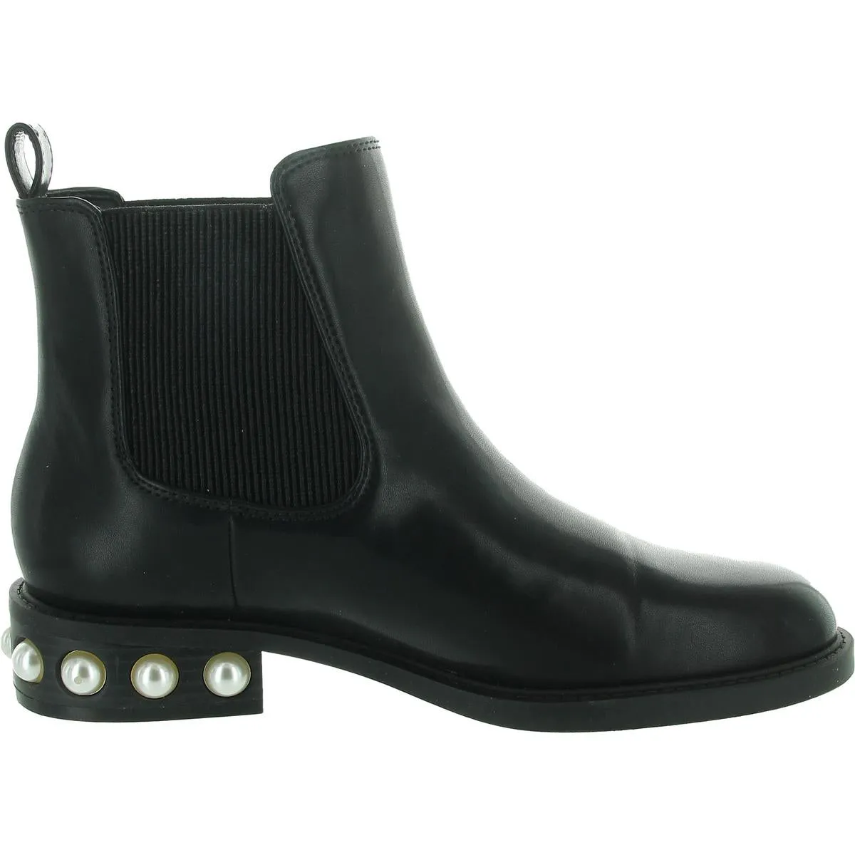 Jeovana Womens Stretch Faux Leather Chelsea Boots
