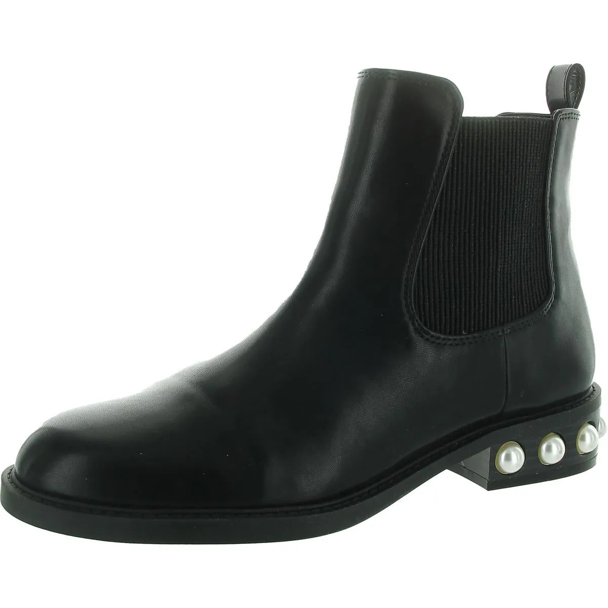 Jeovana Womens Stretch Faux Leather Chelsea Boots