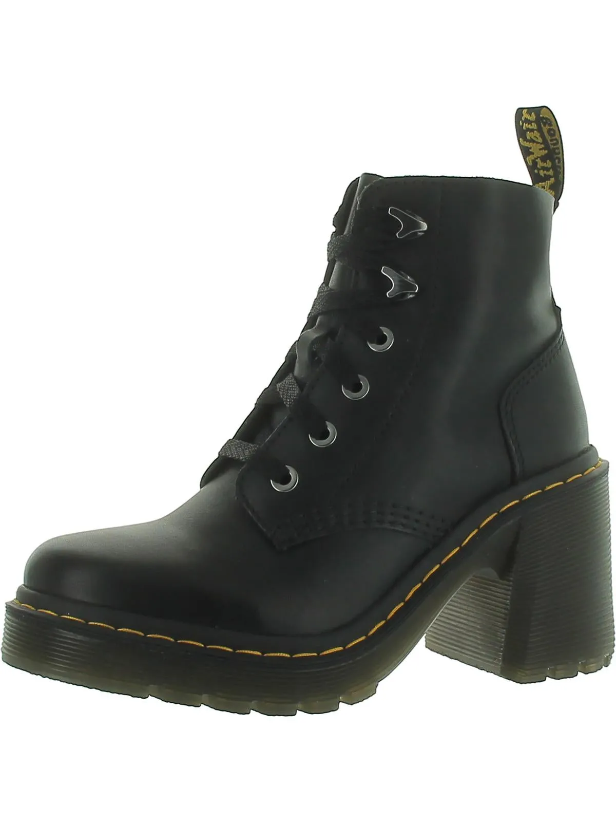 JESY Womens Leather Lace Up Ankle Boots