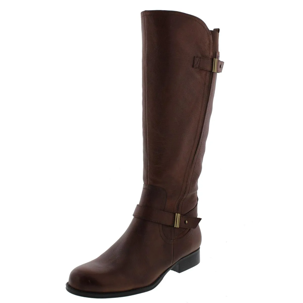 Joan Womens Leather Belted Riding Boots