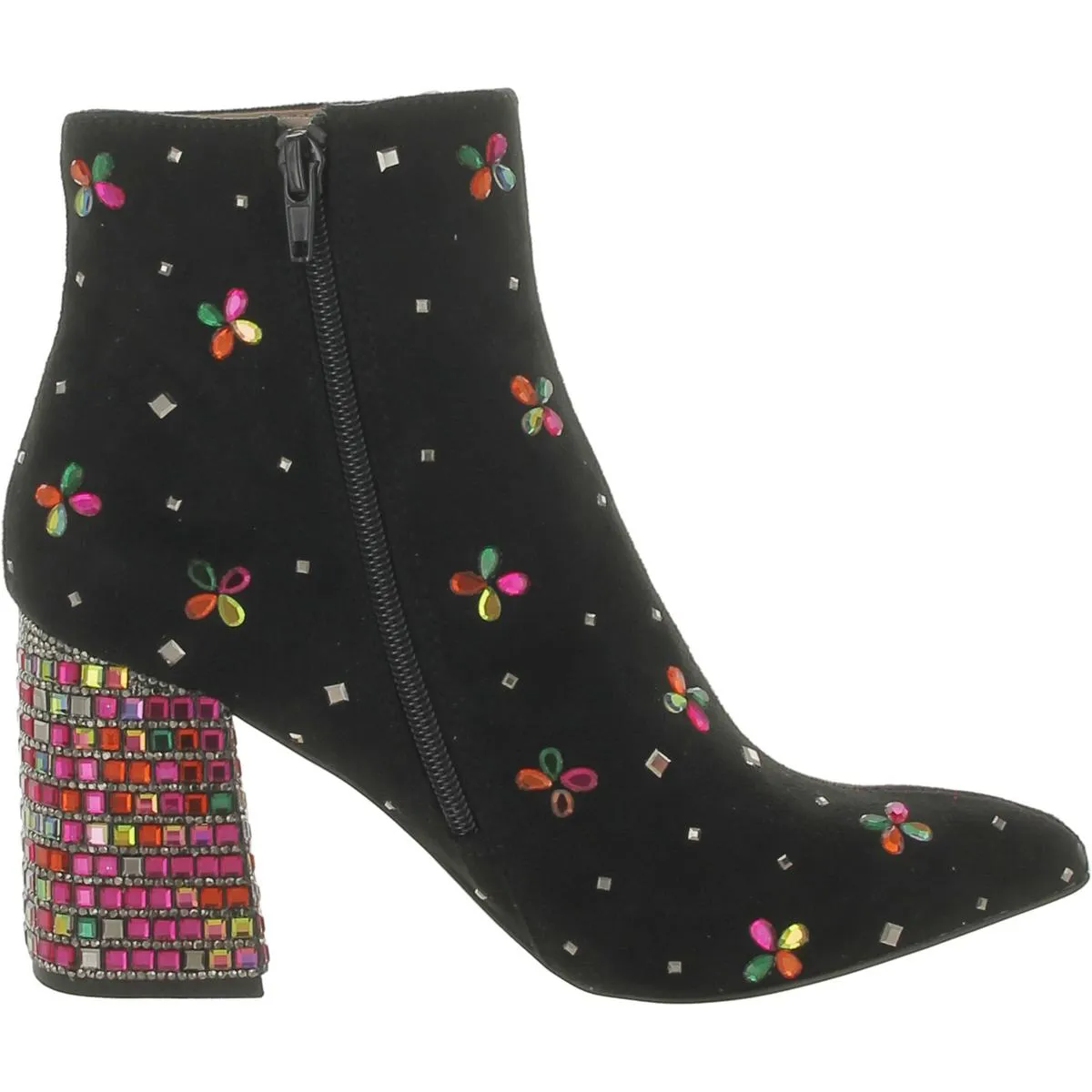 Joise Womens Faux Suede Embellished Ankle Boots