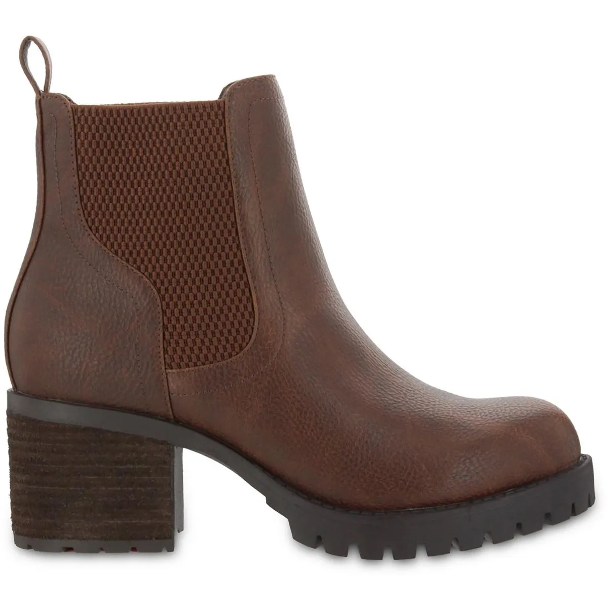 Jonna Womens Faux Leather Block Heel Chelsea Boots