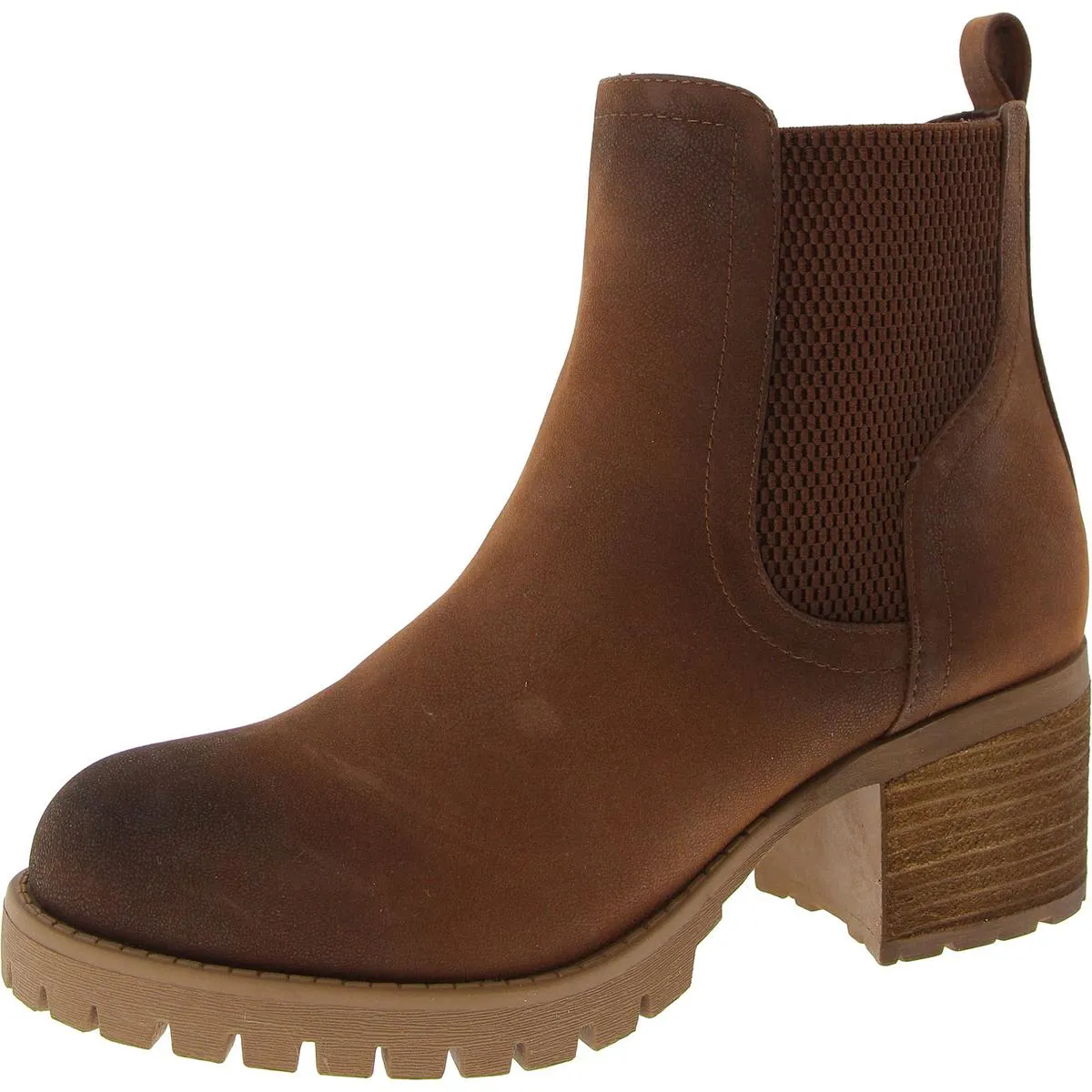 Jonna Womens Faux Leather Block Heel Chelsea Boots