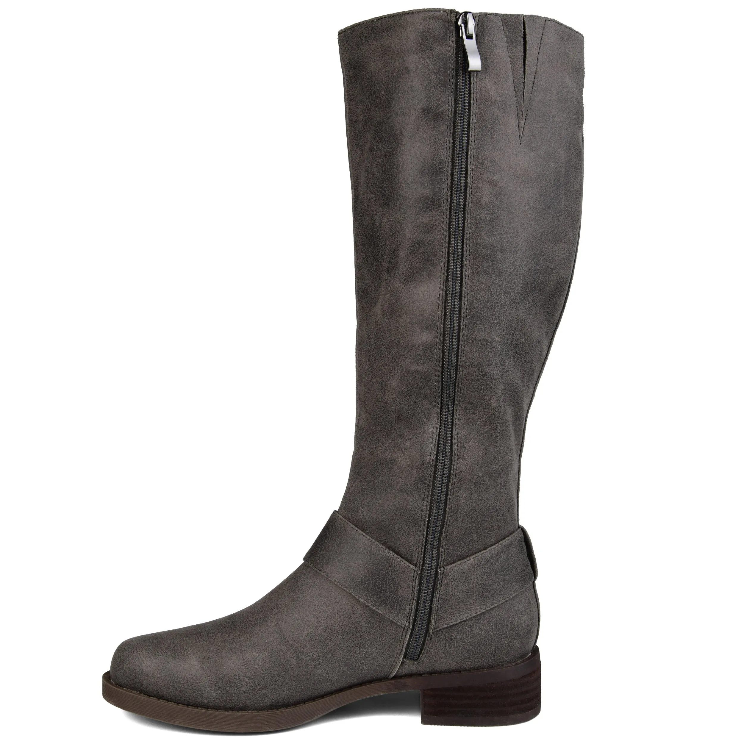 Journee Collection Womens Meg Stacked Heel Riding Boots