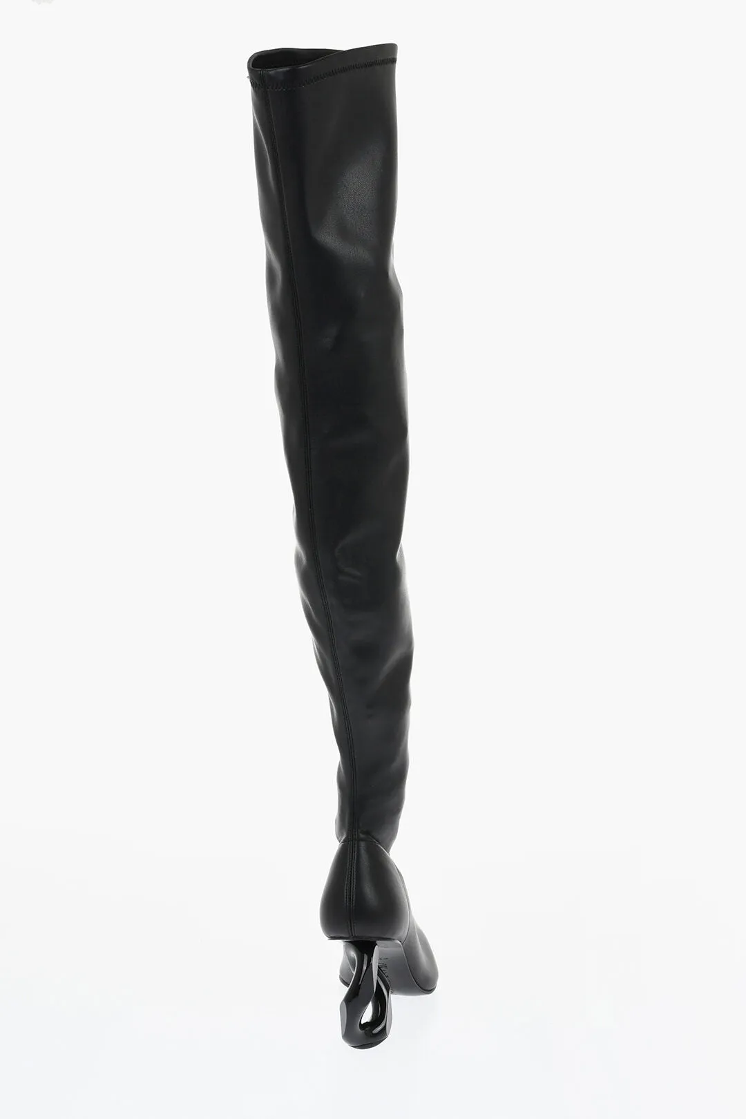 J.w.anderson Pointed Leather Chain Thigh-High Boots With Statement Heel 9
