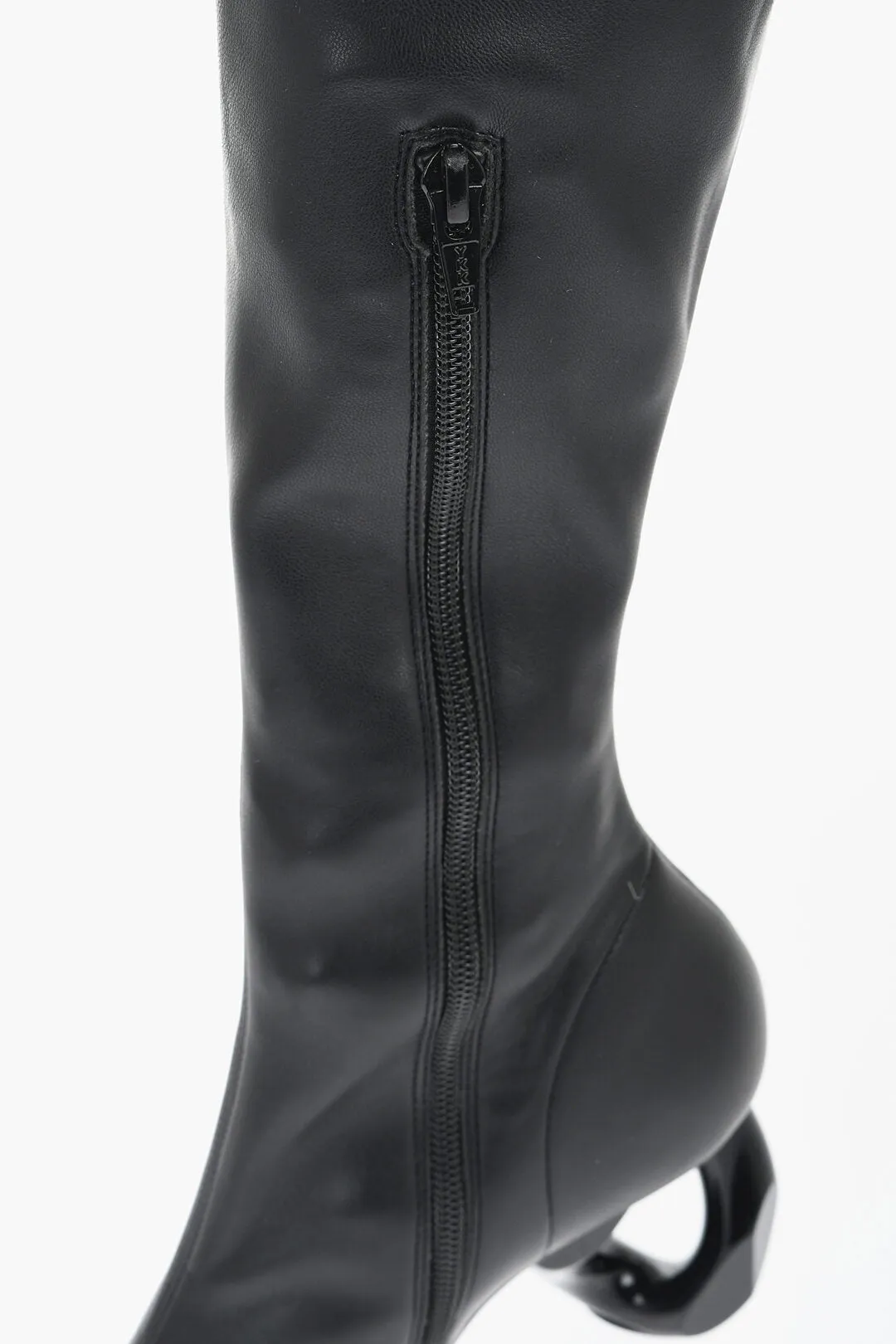 J.w.anderson Pointed Leather Chain Thigh-High Boots With Statement Heel 9