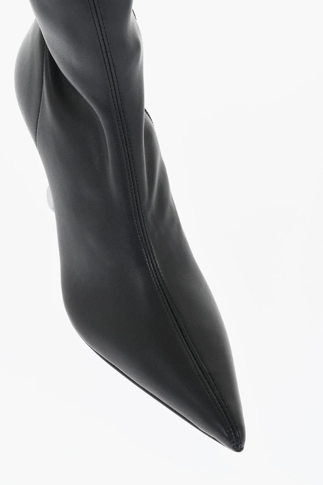J.w.anderson Pointed Leather Chain Thigh-High Boots With Statement Heel 9