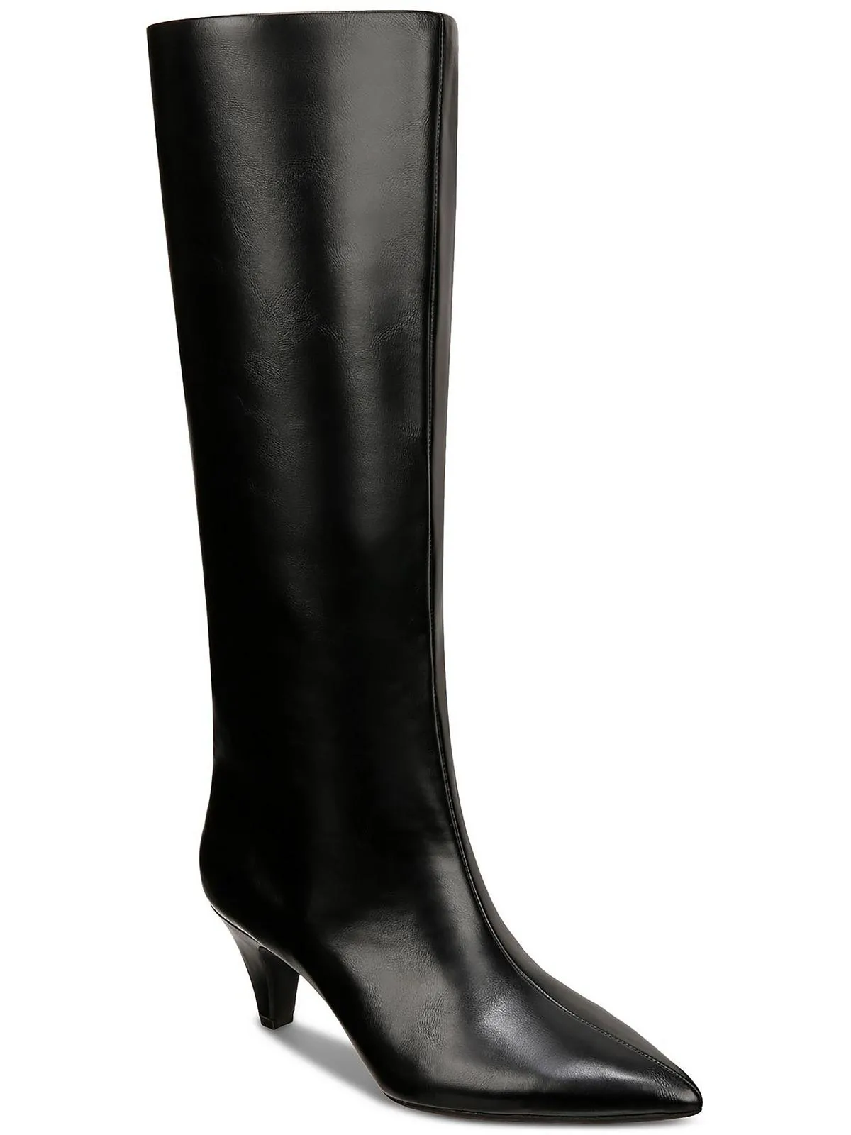 KAIAA Womens Faux Leather Kitten Heel Knee-High Boots