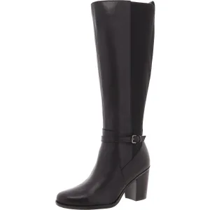 Kalina Stretch Womens Mixed Media Leather Knee-High Boots