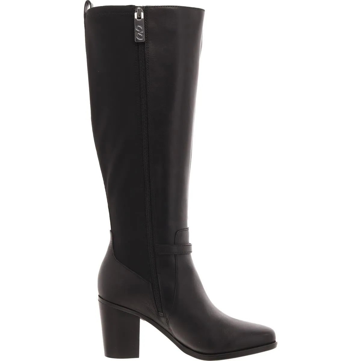 Kalina Stretch Womens Mixed Media Leather Knee-High Boots