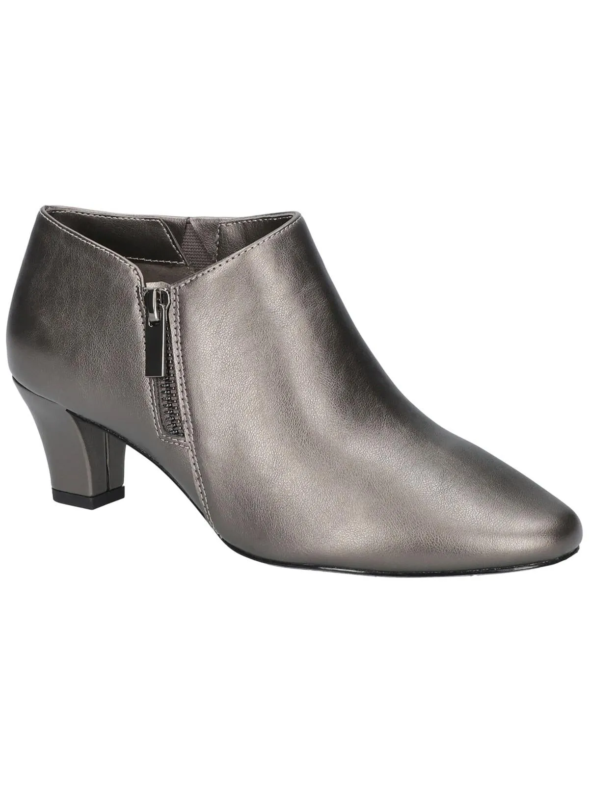 Kalinda Womens Faux Leather Block Heel Ankle Boots