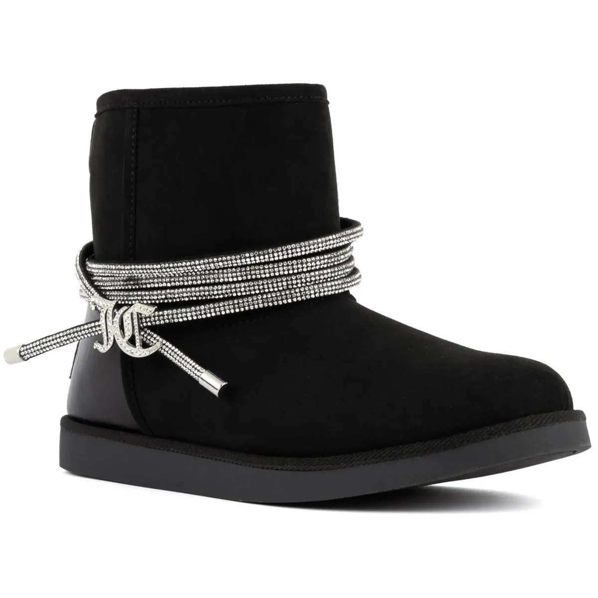 KANDAR Womens Rhinestone Man Made Ankle Boots