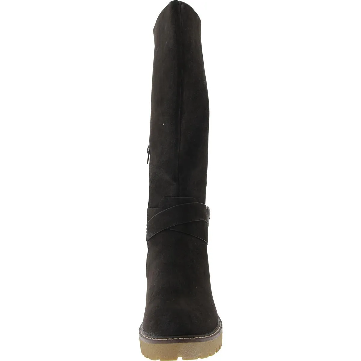Kathleen Womens Faux Suede Lugged Sole Knee-High Boots
