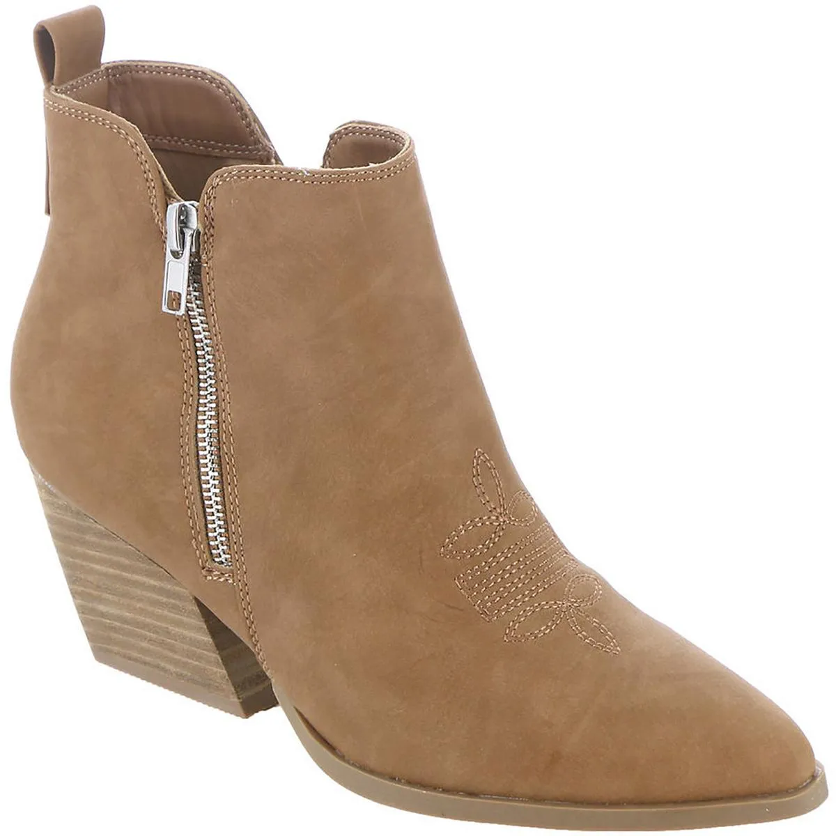 Kiki  Womens Pointed Toe Faux Leather Booties