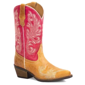 Ladies Western Leather Boots In Pink