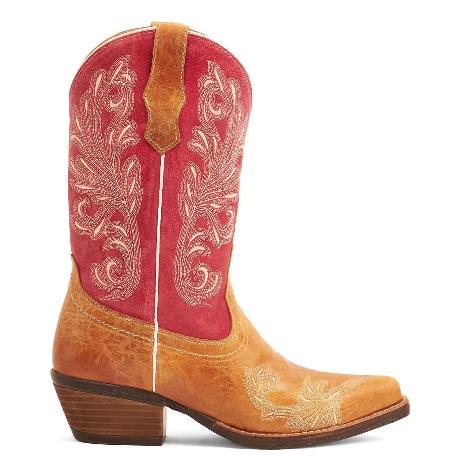 Ladies Western Leather Boots In Pink