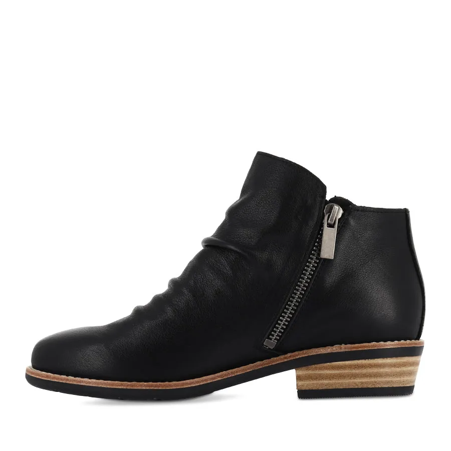 LANKIN - BLACK LEATHER NATURAL HEEL