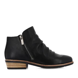 LANKIN - BLACK LEATHER NATURAL HEEL