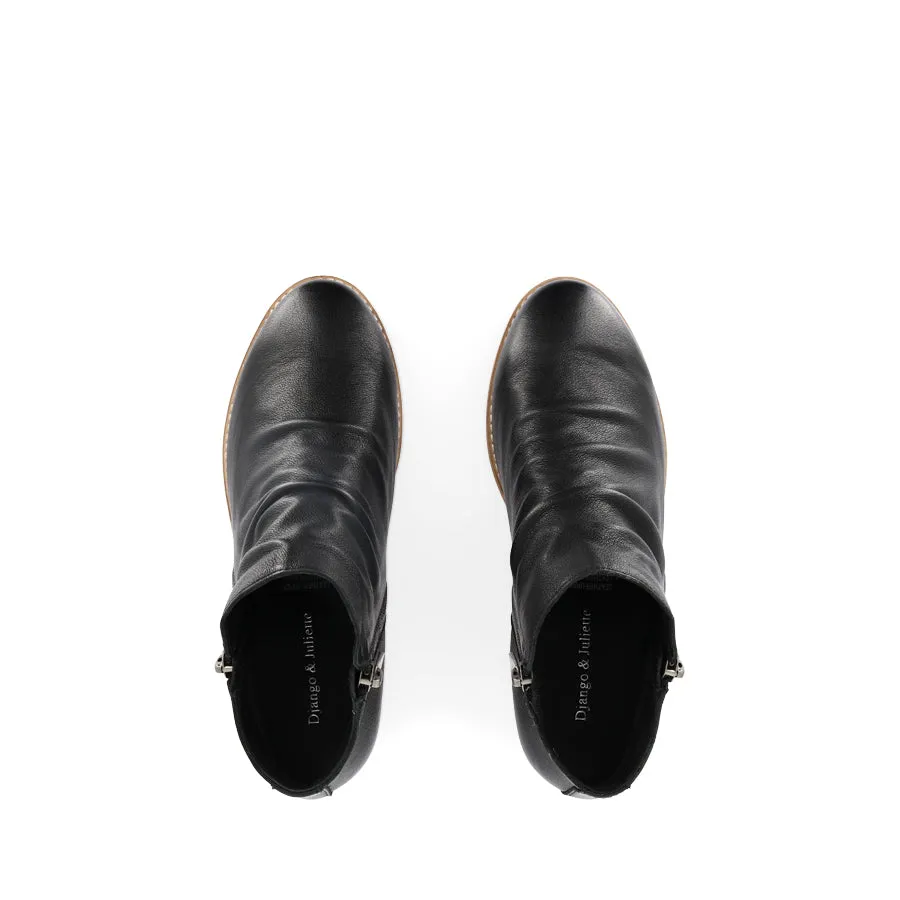 LANKIN - BLACK LEATHER NATURAL HEEL