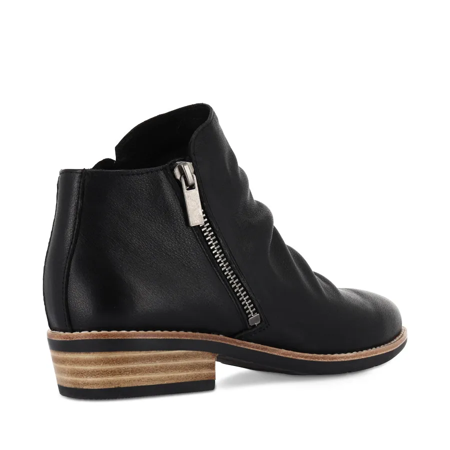LANKIN - BLACK LEATHER NATURAL HEEL